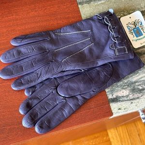 NWT PORTOLANO Italian Lambskin Leather Cashmere lined Gloves s 7..Made in Italy.